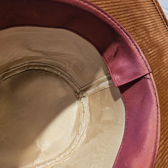 Vintage 70\'s Tan Corduroy Western Motoboho Bohemian Cowgirl Cowboy Hat main image 4